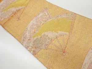 本場筑前博多扇に橋・水車・菊模様織出し袋帯